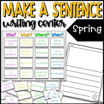 Preview of Spring - Make a Sentence Writing Center