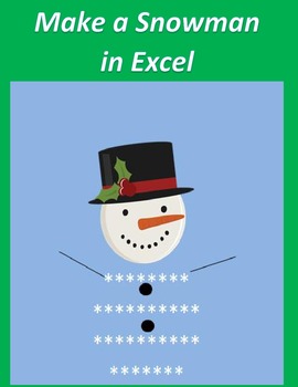 Preview of Make a Snowman in Microsoft Excel for 1st-3rd Grade Digital