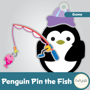 Preview of Make a Splash in January with Pin the Fish on the Penguin's Fishing Rod Game