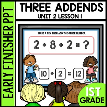 Preview of Make a Ten Strategy with Three Addends 1st Grade Early Finishers Math Activities