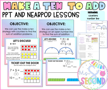 Preview of Make a Ten to Add | PowerPoint AND Nearpod Lessons | Distance Learning
