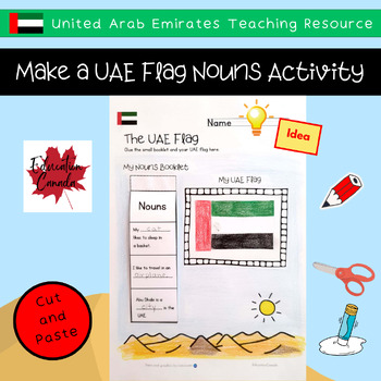 Preview of United Arab Emirates Teaching Resource: Make a UAE Flag Puzzle Nouns Activity
