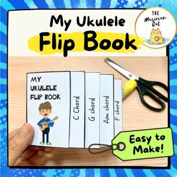 Preview of Make a Ukulele Chord Chart (Flip Book Activity, Classroom or Distance Learning)