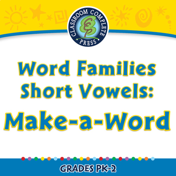 Preview of Word Families Short Vowels: Make-a-Word - NOTEBOOK Gr. PK-2