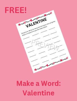 Preview of Make a Word-Valentine