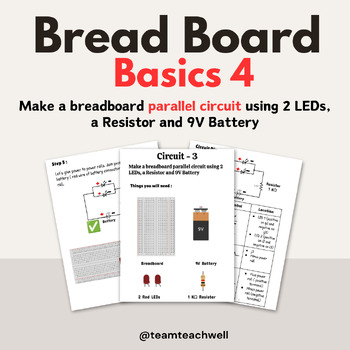 Preview of Make a breadboard parallel circuit using 2 LEDs, a Resistor and 9V Battery