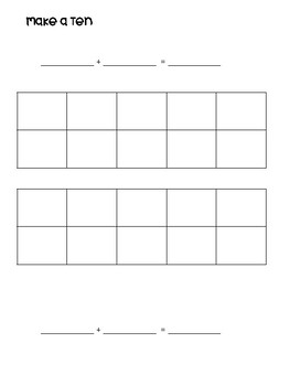 Make a ten (Tens Frame Resource) by Mannaging Elementary | TpT
