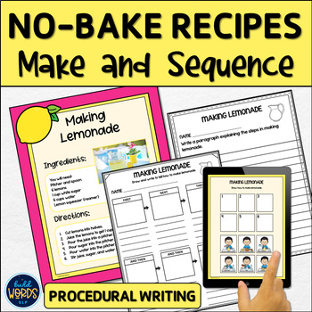 Preview of Make and Sequence No Bake Recipes with Procedural Writing Activities