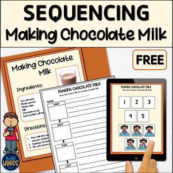 Preview of Make and Sequence Recipe How to Make Chocolate Milk | Procedural Writing FREE