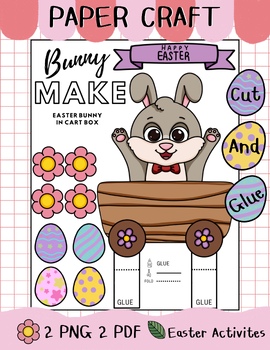 Preview of Make easter bunny in cart box,paper craft,easter craft,sping easter egg