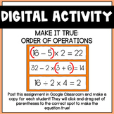 Make it True: Order of Operations DIGITAL Activity