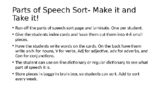 Make it and Take it Parts of Speech