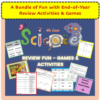 Preview of FUN and Engaging Science End-of-Year Editable Review Activities and Games