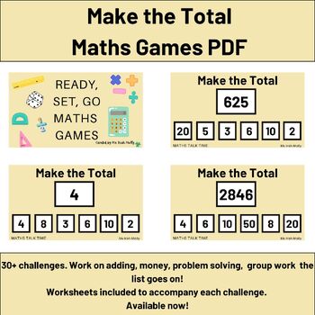 Preview of Make the Total PDF - Ready, Set, Go Maths Games