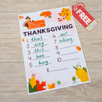 Preview of Make the words (Thanksgiving activity)