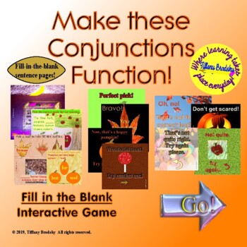 Preview of Halloween and Fall Themed Subordinate and Coordinate Conjunctions Virtual Game