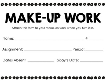 make up assignment form