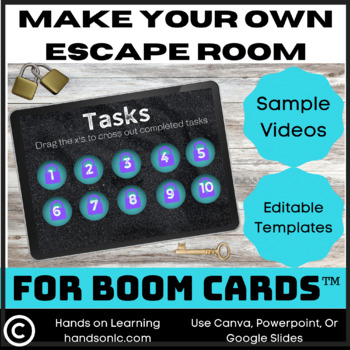 Preview of Make your Own Escape Room Boom Cards Tutorial
