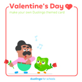 Make your own Duolingo themed Valentine's Day card