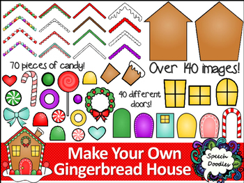 Preview of Make your own Gingerbread House Printable and Clipart - Over 140 images!