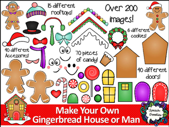 Preview of Make your own Gingerbread Man and House Printable and Clipart - Over 200 images!