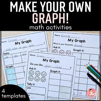 Preview of Make your own Graph Math Activity Templates (English and French included)