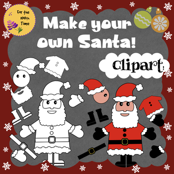 Fun & Easy Craft Activity. Make your own Santa Claus! + Clipart
