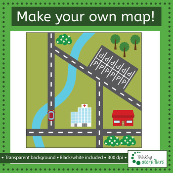 Make Your Own Town Map Clip Art Set By Thinkingcaterpillars Tpt