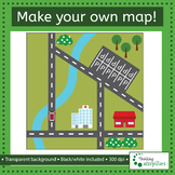 Make your own town map! Clip art set