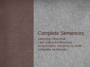 Preview of Make your sentneces complete with subordinating conjunctions!