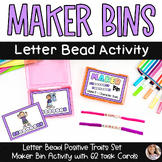 Maker Bin Letter Bead Character Traits Center Morning Bin