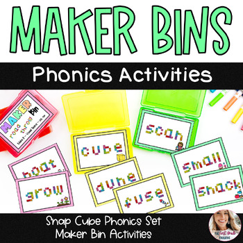 Preview of Maker Bins 35 Snap Cube Phonics Activity Centers Morning Bins