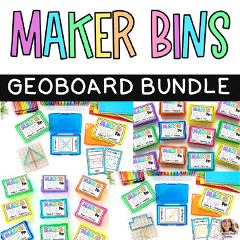Preview of Maker Bins Bundle 21 Geoboard Centers Morning Bins
