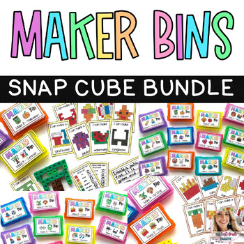 Preview of Maker Bins Bundle 30 Snap Cube Activities Centers Morning Bins