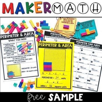 Preview of Maker Math {FREE Area & Perimeter Sample!} - Hands-on Small Group Math