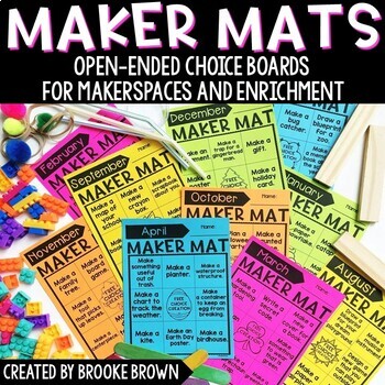 Preview of Maker Mats (Choice Boards for Enrichment & Makerspaces) - Printable + Digital