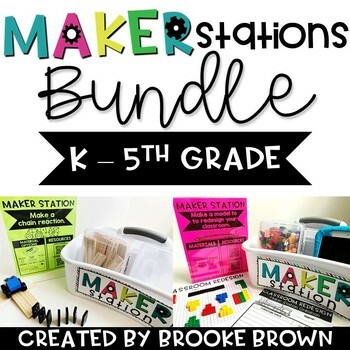 Preview of Maker Stations for Makerspaces BUNDLE {K-5th} - Makerspace & STEM Activities