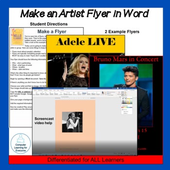 Preview of Make an Artist Flyer in Word