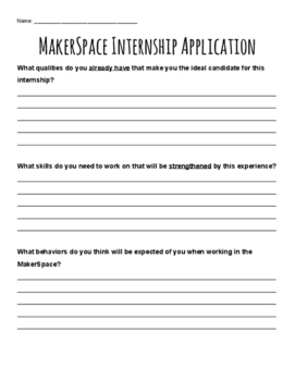 Preview of MakerSpace Internship Application: Helpers in the MakerSpace