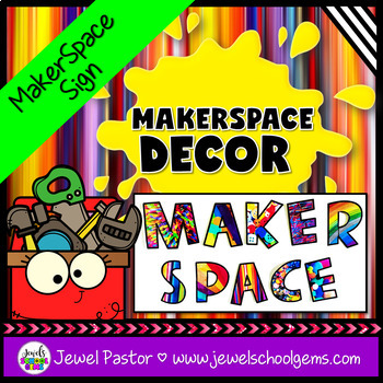Preview of MakerSpace and STEM Classroom Decor | MakerSpace Sign