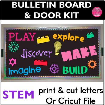 Preview of Makerspace Decor STEM Bulletin Board Letters Makerspace Signs STEAM Classroom