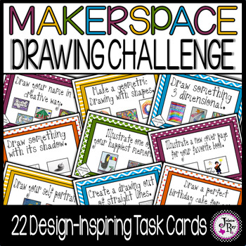 Preview of Makerspace: Drawing Challenge Task Cards