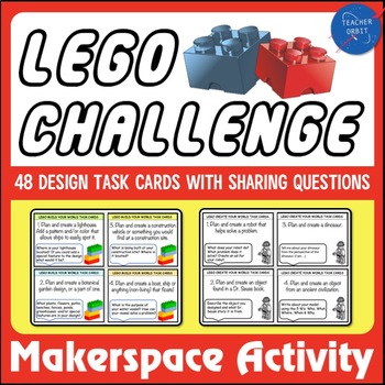 Preview of Makerspace LEGOS Challenge Task Cards | STEM STEAM Hands-on Activities