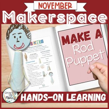 Preview of Makerspace Learning | STEM | Puppet Making | Avery Label | Thanksgiving Activity