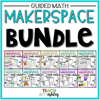 Preview of BUNDLE Guided Math Makerspace Task Cards