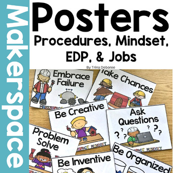 Preview of Makerspace Posters: Procedures, Jobs, Design Process, and Maker Mindset