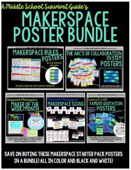 Preview of Makerspace Posters for Middle School Bundle