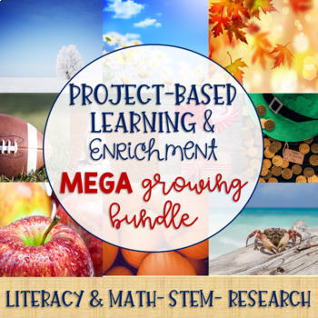 Preview of Makerspace Project Based Learning and Enrichment Task Card MEGA Growing Bundle