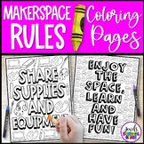 Makerspace Rules Coloring Pages | STEAM Coloring Sheets | 