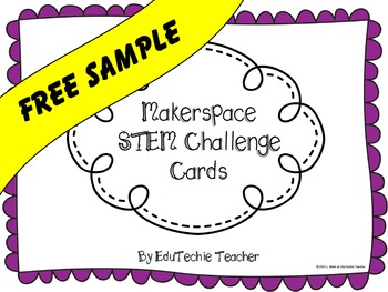 Preview of Makerspace STEM Challenge Cards- FREEBIE!